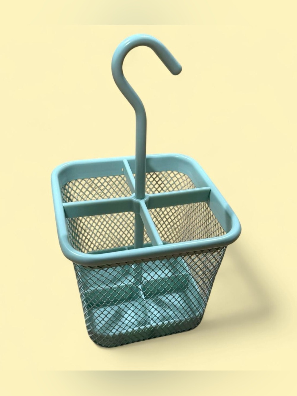 IKEA Pale Green Mesh Cutlery Caddy Utensil Holder with Hook NWT